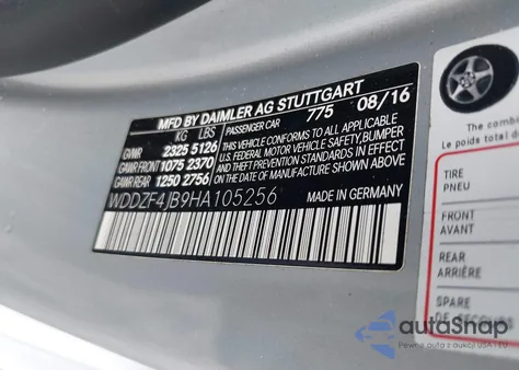 2017 Mercedes-Benz E 300 from USA, damaged, VIN WDDZF4JB9HA105256